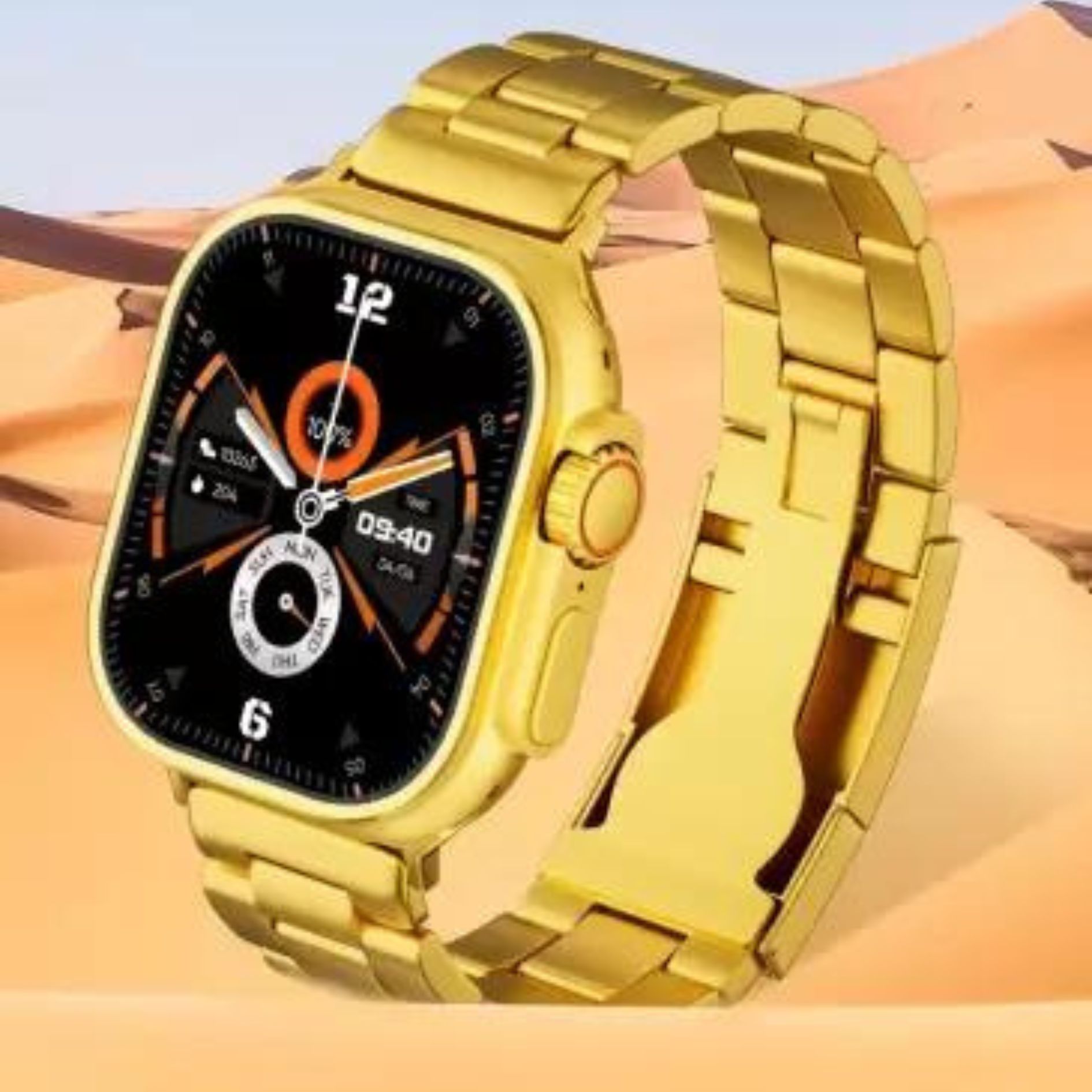 Watch 8 Ultra Gold Edition Smartwatch with Sports Mode 49MM Gold and Orange  Belt Smartwatch : : Electronics