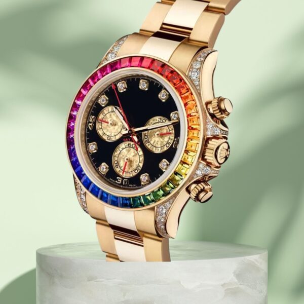 Golden Rolex Rainbow Daytona Automatic Watch, Size: Free at Rs 3500/piece  in Mumbai